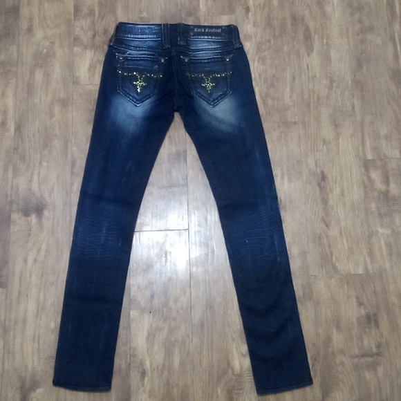 Rock Revival Jeans Women's Jacklyn Skinny 26 Embellished Shimmer  NWOT DEFECT - Picture 6 of 10